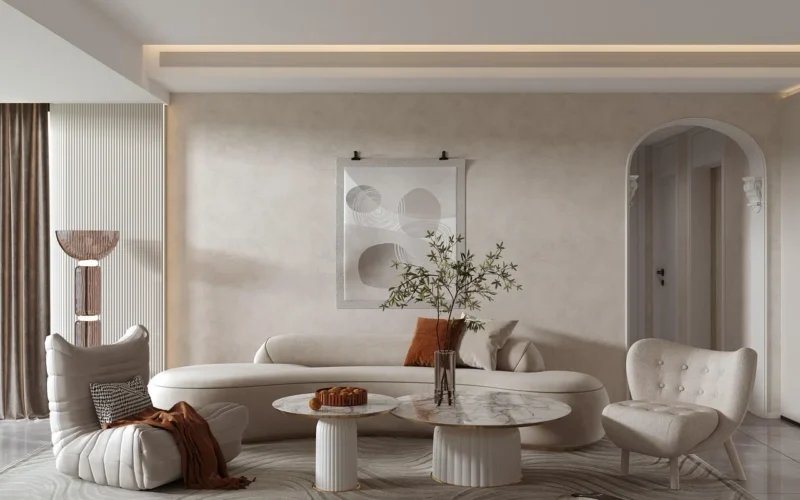projektowanie wnętrz, salon, dom, sofa, wabi-sabi, dekoracje wnętrz, zwięzły, wnętrze